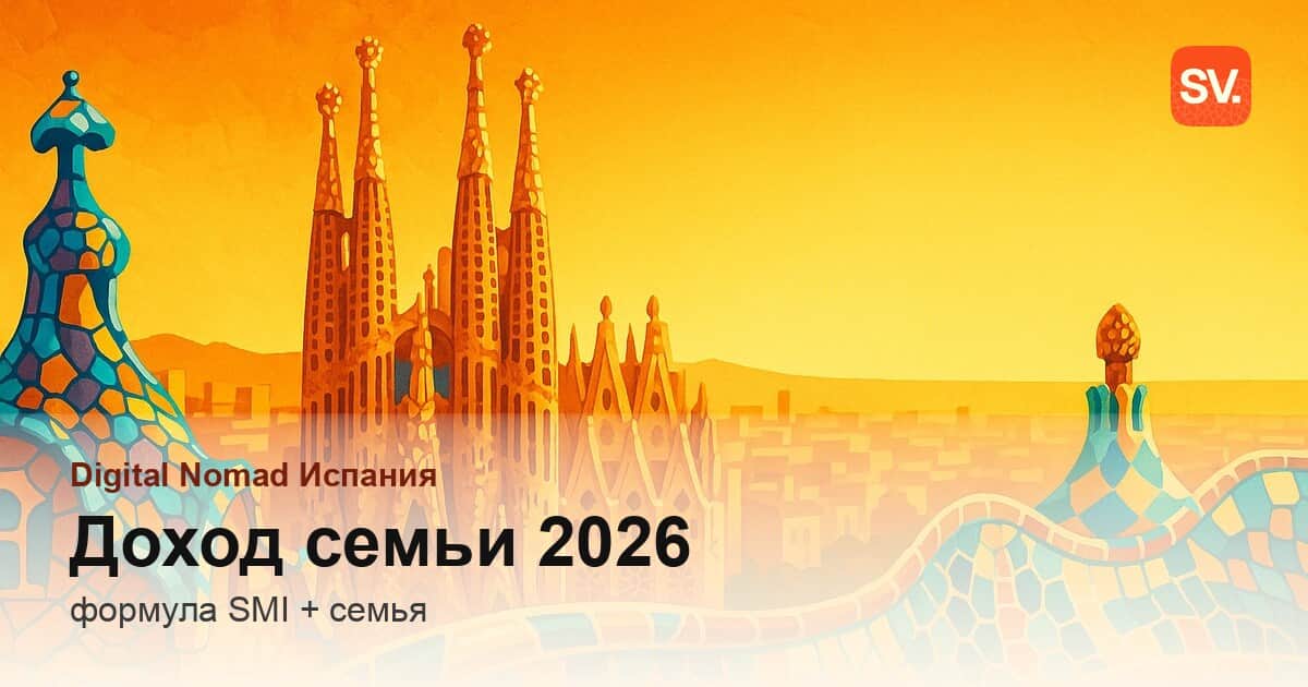 Доход для семьи по визе Digital Nomad Испании 2026: формула SMI
